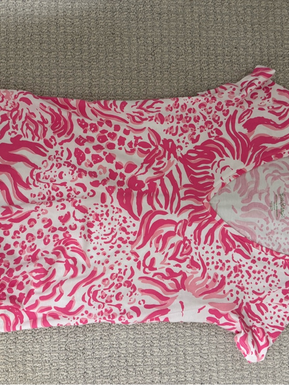 Lilly Pulitzer Pink and White Short Sleeve Printed Tee